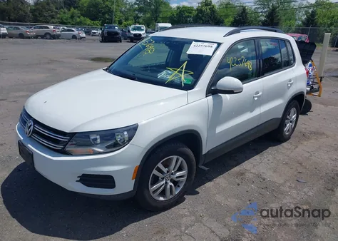 2016 Volkswagen Tiguan S из США, поврежденный, VIN WVGBV7AX0GW574602